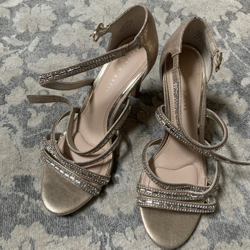 Champagne strappy heels